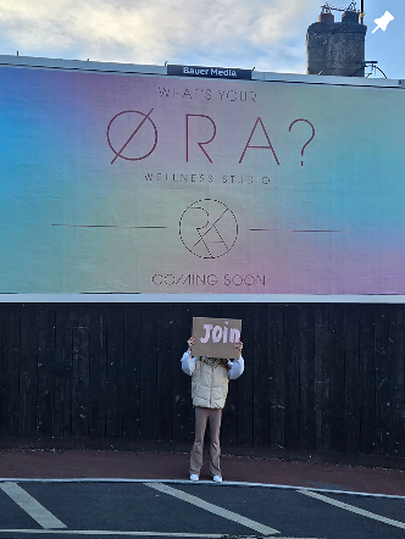 Øra billboard in Athlone reading What's Your Øra? Coming Soon