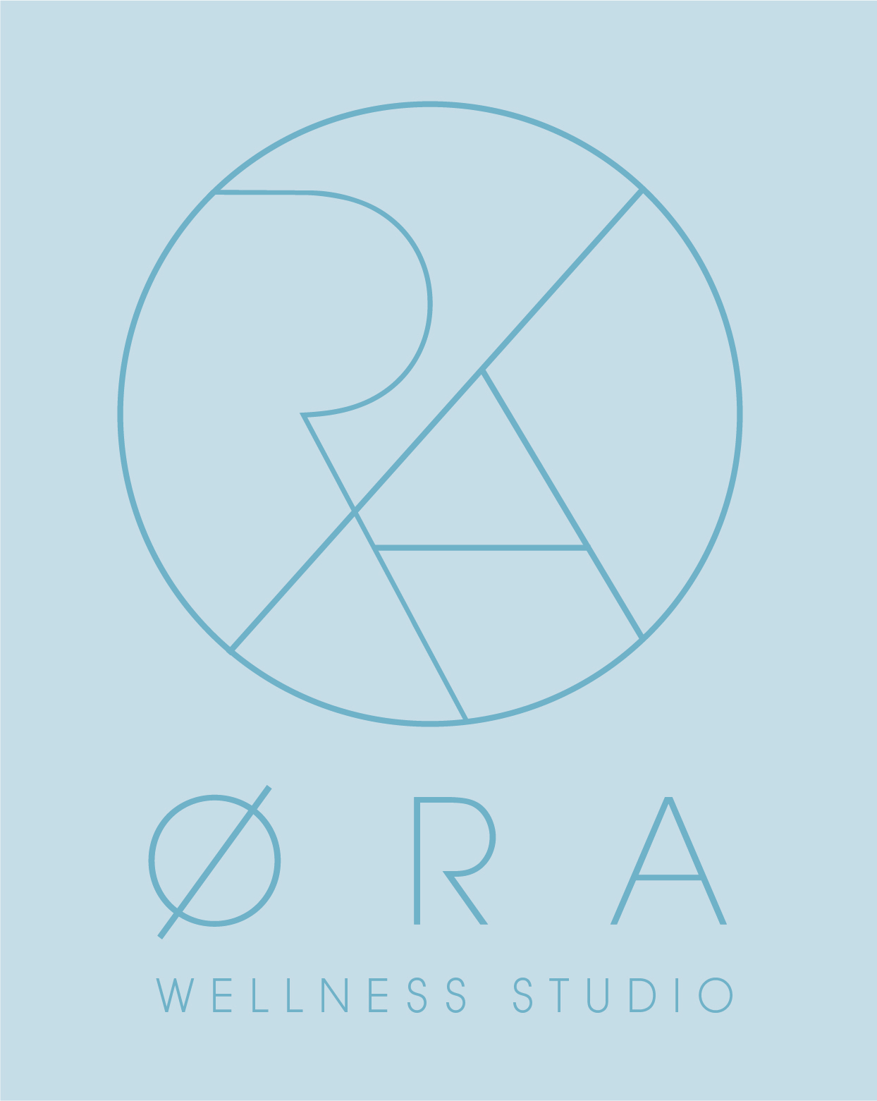 Øra Wellness Studio logo in soft blue